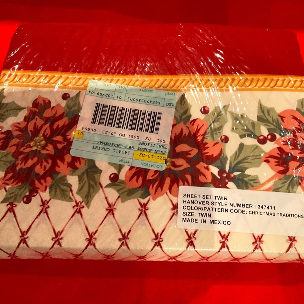 “Christmas Traditions “ Twin size sheet set